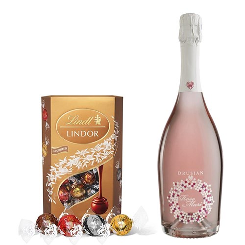 Drusian Spumante Rose Mari With Lindt Lindor Assorted Truffles 200g